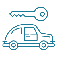 Key above car icon. 